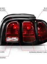 Anzo USA Tail Light Assembly Ford Mustang 1994-1998                                     - 321350 - Image 4