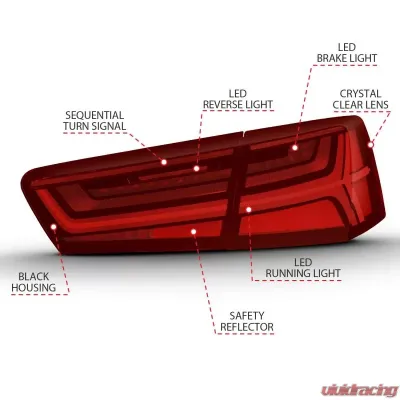 Anzo USA Tail Light Assembly Audi 80 1988 - 321353