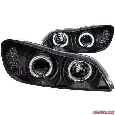 ANZO 2000-2004 Infiniti I30 Projector Headlights w/ Halo Black - 121077