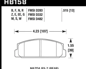 Hawk Performance Disc Brake Pad Mazda Rear