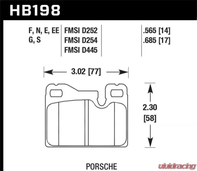 Hawk Performance Disc Brake Pad Porsche Rear - HB198EE.685