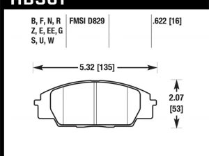 Hawk Performance Disc Brake Pad Front - HB361EE.622 - Image 3