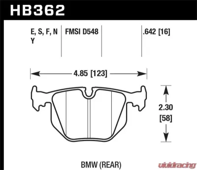 Hawk Performance HT-10 BMW Rear - HB362S.642