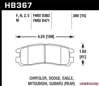 Hawk Performance Blue 9012 Rear - HB367E.585