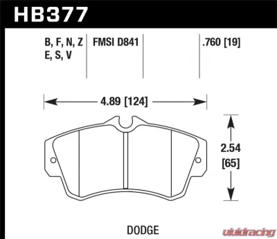 Hawk Performance Disc Brake Pad Front Chrysler PT Cruiser CLEARANCE - HB377F.760