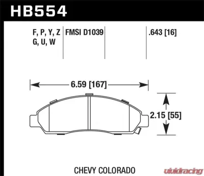 Hawk Performance Disc Brake Pad Front - HB554G.643