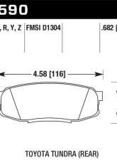 Hawk Performance HP Plus Rear                                     - HB590N.682 - Image 2