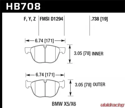 Hawk Performance HPS 5.0 BMW Front - HB708B.738