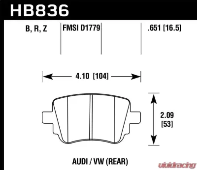 Hawk Performance HPS 5.0 Rear - HB836B.651