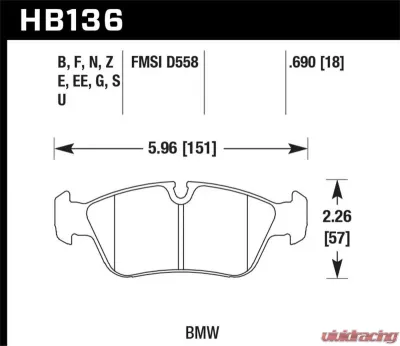Hawk Performance ER-1 Disc Brake Pad - HB136D.690