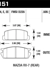 Hawk Performance ER-1 Disc Brake Pad                                     - HB151D.505 - Image 2