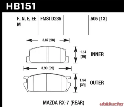 Hawk Performance ER-1 Disc Brake Pad - HB151D.505