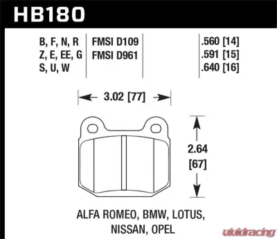 Hawk Performance ER-1 Disc Brake Pad - HB180D.560