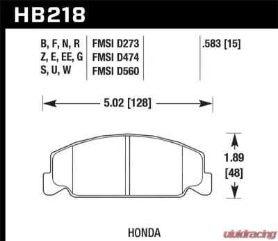 Hawk Performance ER-1 Disc Brake Pad - HB218D.583