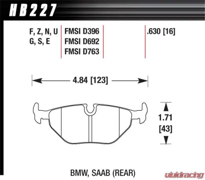 Hawk Performance ER-1 Disc Brake Pad - HB227D.630