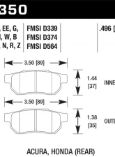 Hawk Performance ER-1 Disc Brake Pad                                     - HB350D.496 - Image 2