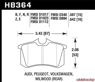 Hawk Performance ER-1 Disc Brake Pad - HB364D.587