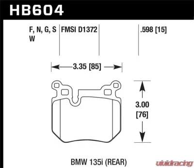Hawk Performance ER-1 Disc Brake Pad - HB604D.598