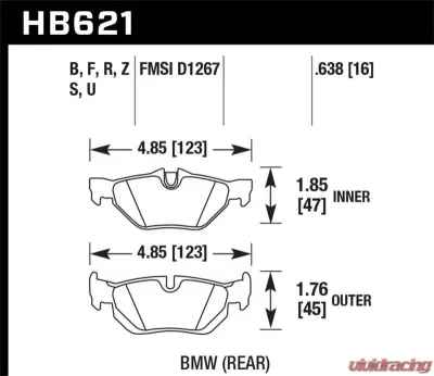 Hawk Performance ER-1 Disc Brake Pad - HB621D.638