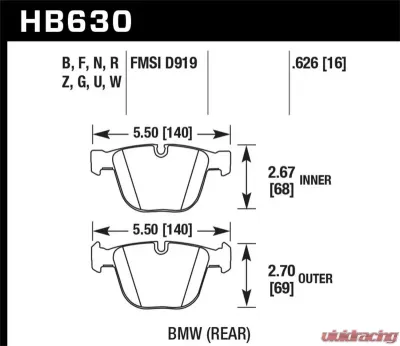Hawk Performance ER-1 Disc Brake Pad - HB630D.626