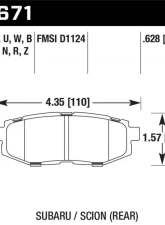 Hawk Performance ER-1 Disc Brake Pad                                     - HB671D.628 - Image 2