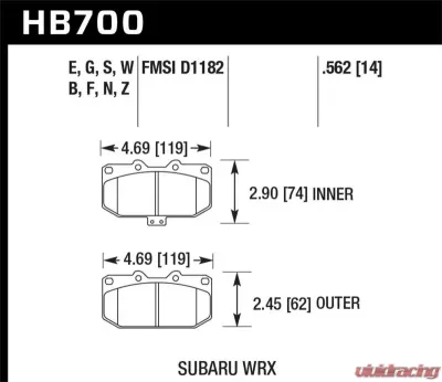 Hawk Performance ER-1 Disc Brake Pad - HB700D.562