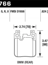 Hawk Performance ER-1 Disc Brake Pad                                     - HB766D.624 - Image 2