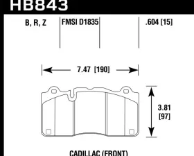 Hawk Performance DTC-60 Disc Brake Pad Cadillac CTS-V N/A 2016 2.0L 4-Cyl