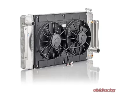 PWR Extruded Tube Crossflow Radiator Module SBC/BBC w/TOC Spal Dual 11" Fans Chevrolet Bel Air 1955-1957 - 15-10281