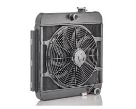 PWR Extruded Tube Downflow Radiator Module I6/SBC - Satin Black Chevrolet Bel Air 1955-1957
