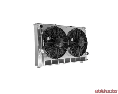 PWR SB/BB Single Pass Radiator Module w/ Dual 13" Spal Fans Chevrolet Camaro 1982-1992 - 15-11070