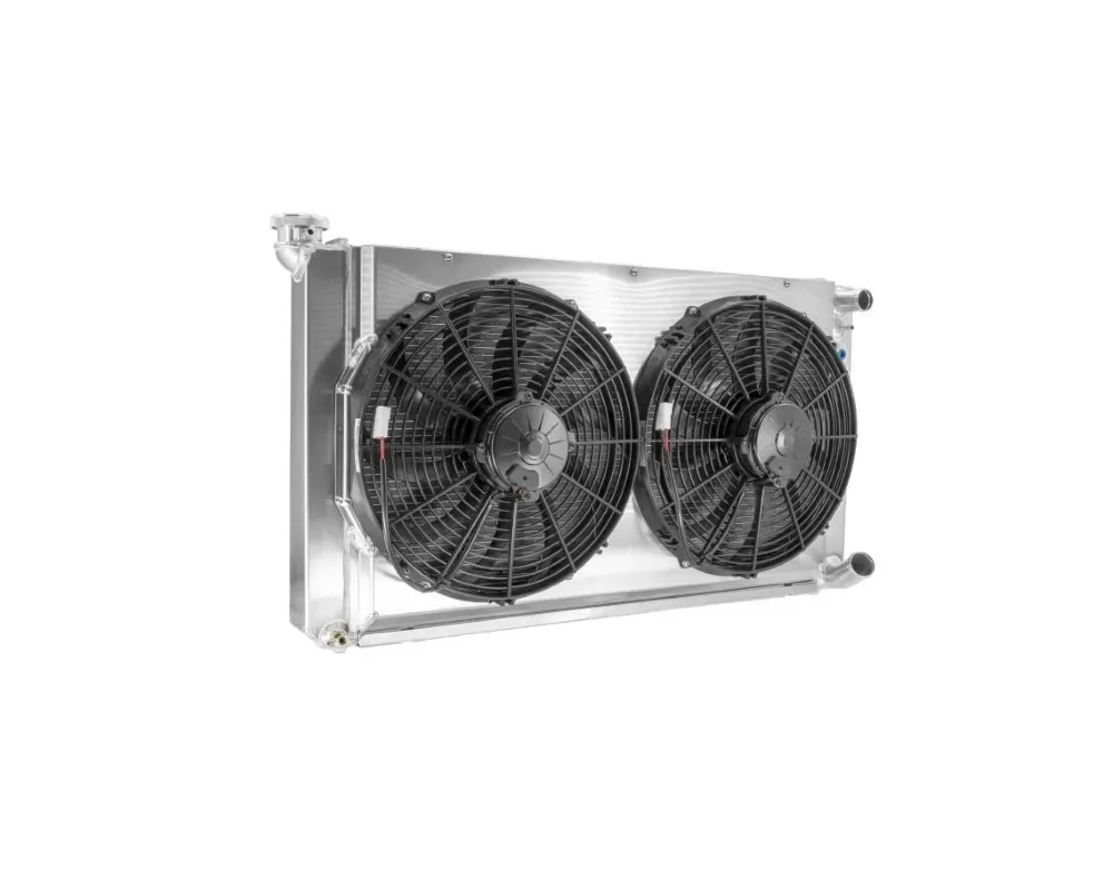 PWR LS Radiator Module w/ Dual 14 Inch Spal Fans Chevrolet C10 Truck 1967-1972 - 15-11400