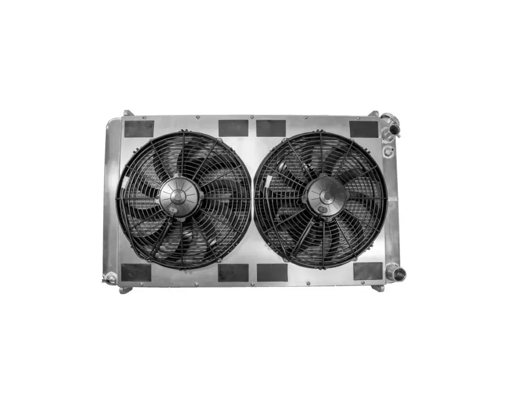 PWR LS Radiator Module w/ Dual 16 Inch Spal Fans Chevrolet C10 Truck 1973-1987 - 15-11450