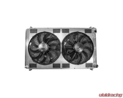 PWR LS Radiator Module w/ Dual 16 Inch Spal Fans Chevrolet C10 Truck 1973-1987 - 15-11450