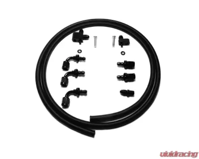 PWR EFI/Carb Applications Front & Rear Head Ports LS Steam Line Kit -4 Black Fittings Hose - 78-10004