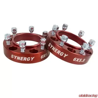 Synergy MFG Hub Centric Wheel Spacers 6X5.5-1.50 Inch Width M12X1.50 Stud Size - 4112-6-55-H