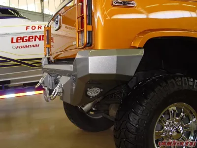Hummer Rear Non-Winch Bumper H2 03-09 BLACK Road Armor Dakar Series - 12000B