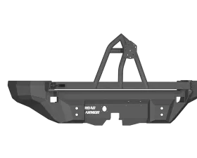 HUMMER H2 03-09 Rear Dakar Non-Winch Bumper with Tire Carrier BLACK Road Armor