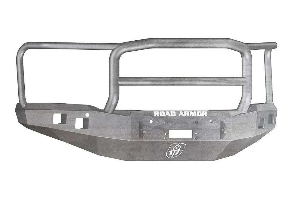 GMC Front Winch Bumper Square Light Ports 1500 SIERRA/DENALI 14-16 RAW Lonestar Guard Road Armor Stealth Series - 214R5Z
