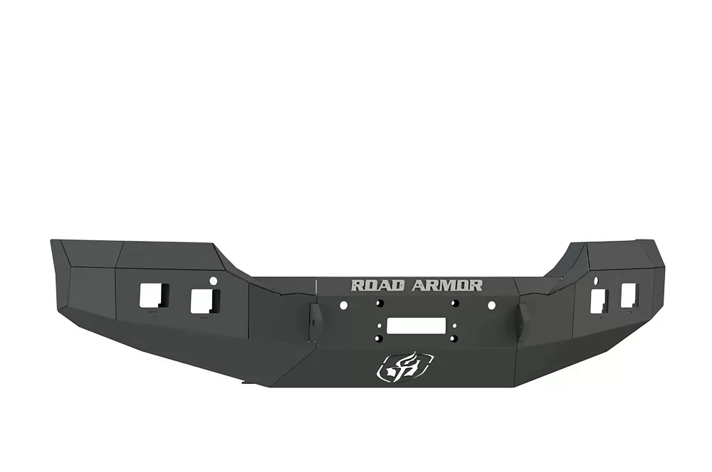 GMC Front Winch Bumper Square Light Ports 2500,3500 15-16 BLACK Road Armor Stealth Series - 215R0B