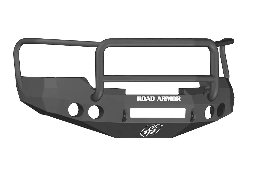 CHEVY 1500 SILVERADO 08-13 Front Stealth Non-Winch Bumper Round Light Port Lonestar Guard BLACK Road Armor - 37705B-NW