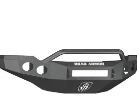 CHEVY Front Non-Winch Bumper Round Light Ports 2500,3500 11-14 BLACK Pre-Runner Guard Road Armor Stealth Series