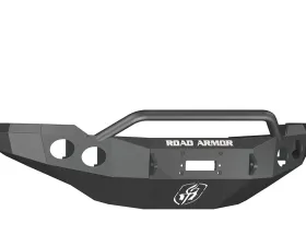 CHEVY Front Winch Bumper Round Light Ports 2500,3500 11-14 BLACK Pre-Runner Guard Road Armor Stealth Series