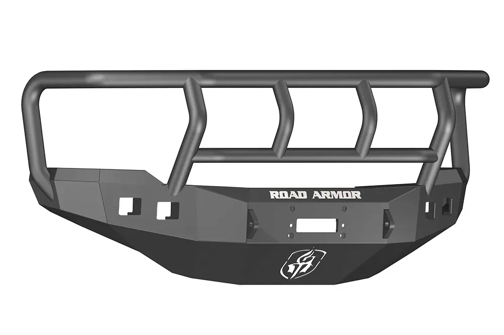 CHEVY Front Winch Bumper Square Light Ports 2500,3500 11-14 BLACK Titan II Guard Road Armor Stealth Series - 382R2B