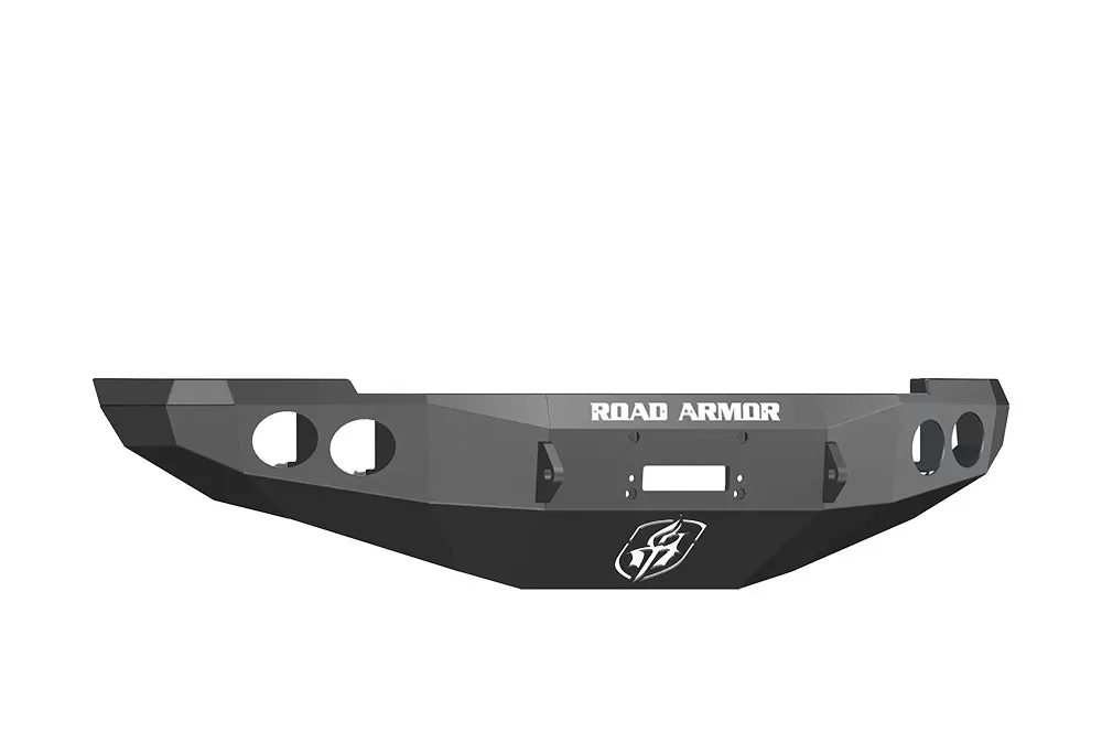 DODGE Front Winch Bumper Round Light Ports 2500,3500,4500,5500 RAM 10-15 BLACK Road Armor Stealth Series - 40800B
