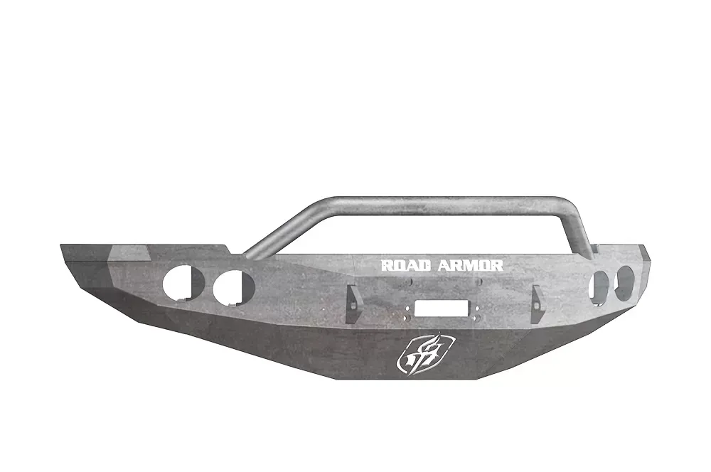 DODGE Front Winch Bumper Round Light Ports 2500,3500,4500,5500 RAM 10-15 RAW Pre-Runner Guard Road Armor Stealth Series - 40804Z