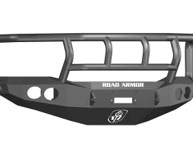 DODGE Front Winch Bumper Round Light Ports 2500,3500,4500,5500 RAM 06-09 BLACK Titan II Guard Road Armor Stealth Series