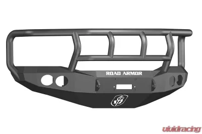 DODGE Front Winch Bumper Round Light Ports 2500,3500,4500,5500 RAM 06-09 BLACK Titan II Guard Road Armor Stealth Series - 44062B