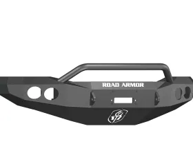DODGE Front Winch Bumper Round Light Ports 2500,3500,4500,5500 RAM 06-09 BLACK Pre-Runner Guard Road Armor Stealth Series