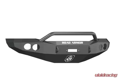 DODGE Front Winch Bumper Round Light Ports 2500,3500,4500,5500 RAM 06-09 BLACK Pre-Runner Guard Road Armor Stealth Series - 44064B